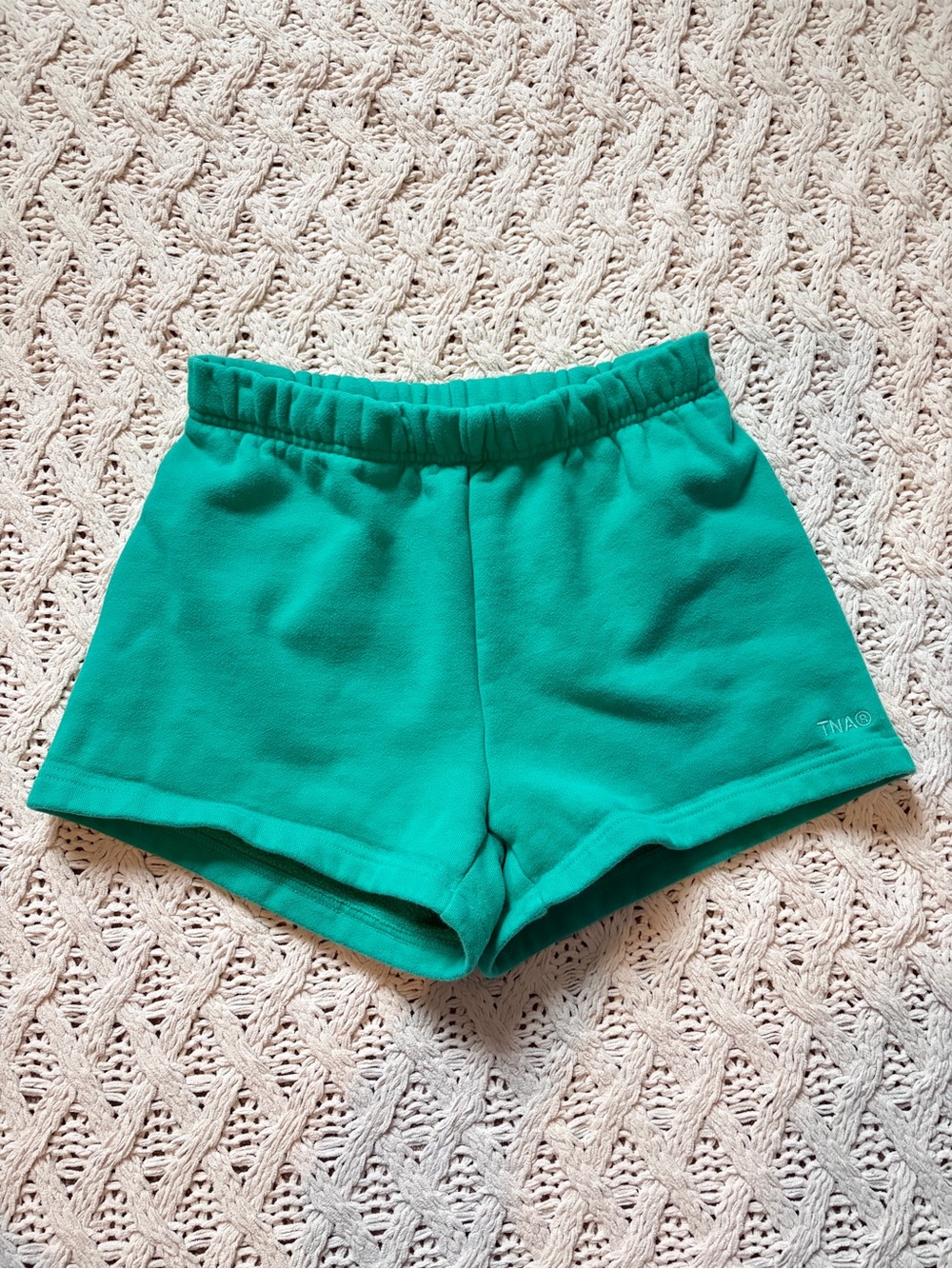 TNA Sweatfleece Cozy Fleece Shorts - Perfect Fit Teal Colour - Size XS